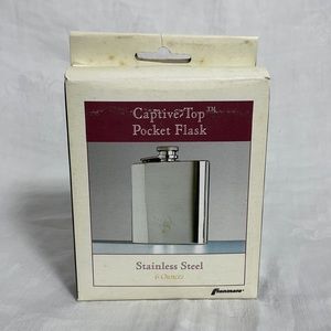 * GIFT* NWOT FRANMARA Captive-Top Pocket Flask, 6 Oz., No. 8110